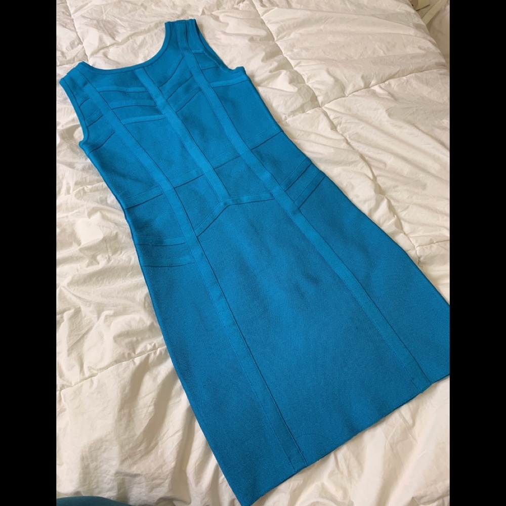 Bebe turquoise sleeveless bandage dress